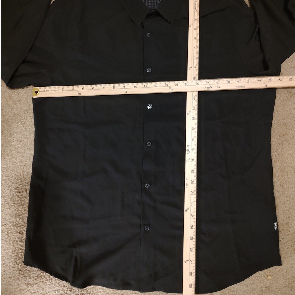 DKNY Mens Black Long Sleeve Button Down Dress‎ Shirt Size L